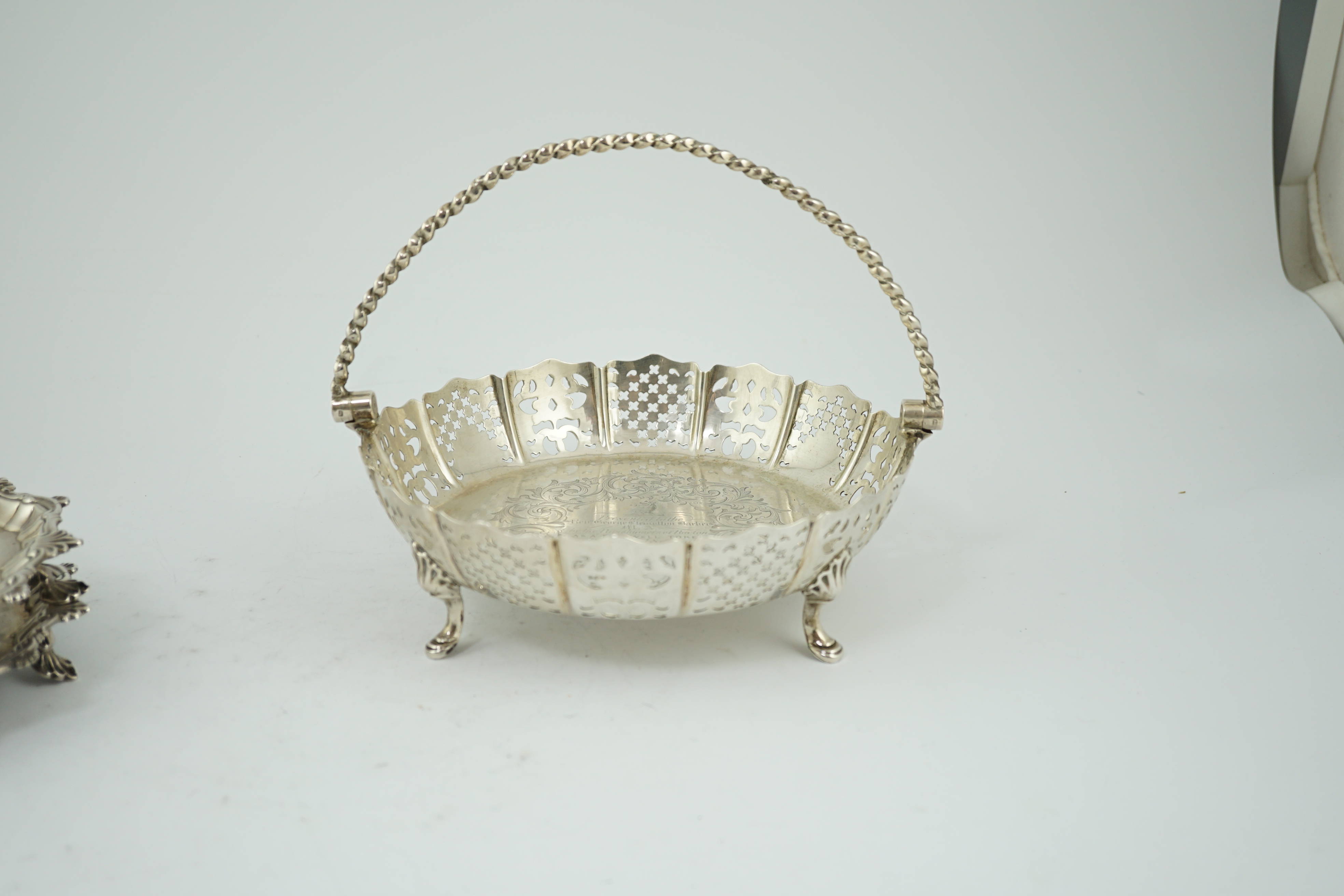 A Victorian pierced silver shallow circular cake basket, by Henry Wilkinson & Co